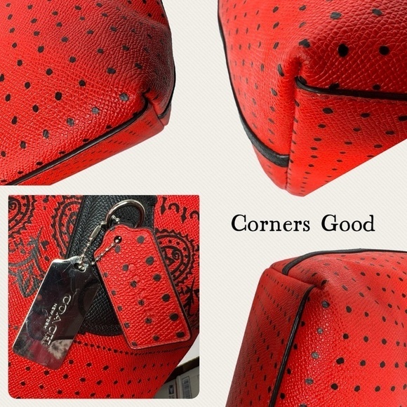 Coach 36357 Red Bandana Polka Dot Black Taxi Tote Bag and Wallets Americana Set - Picture 6 of 16